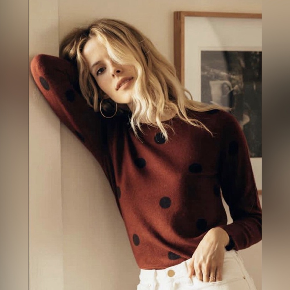 Madewell cashmere polkadot crewneck sweater small